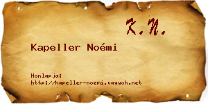 Kapeller Noémi névjegykártya